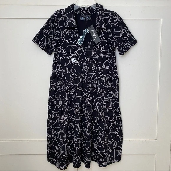 NWT Disney Mickey Mouse Spiderweb Halloween Dress Medium - Picture 2 of 6